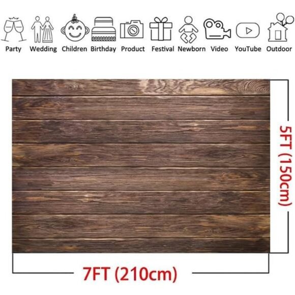 Wall Decor | Thin Vinyl Brown Wood Backdrop Photographers Retro Wood ...